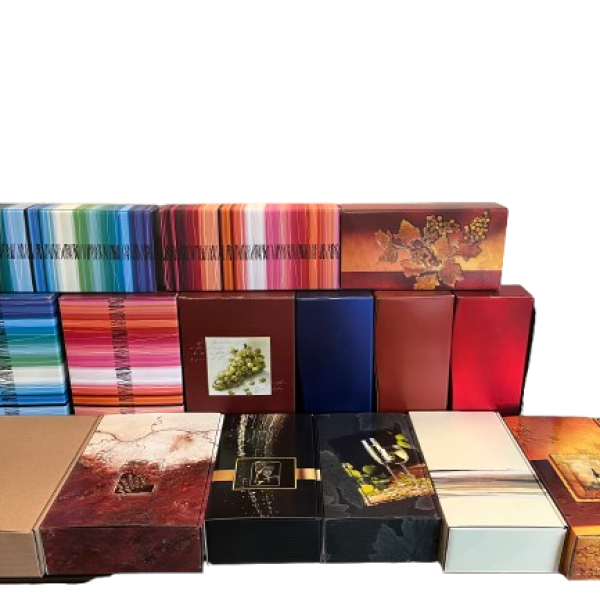 coffrets vin couleurs en carton pour bouteilles de 75cl