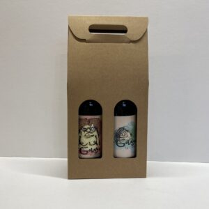 valisette en carton avec fenetre pour deux bouteilles de 75cl