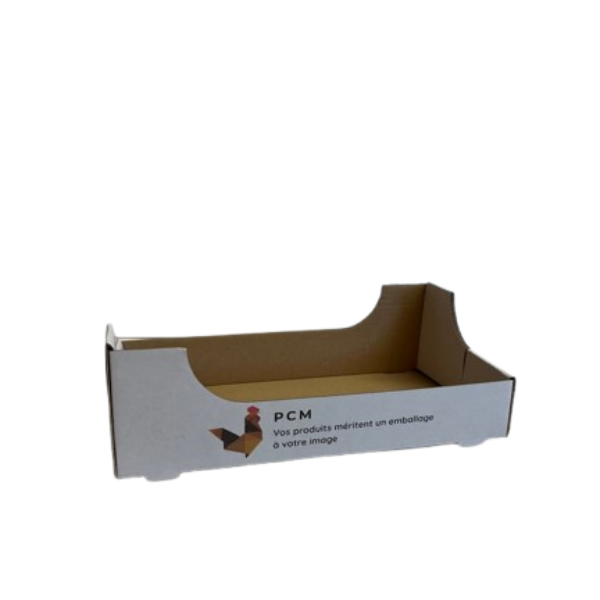 petit panier blanc en carton avec logo