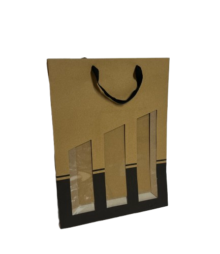 sac avec fenetre trois bouteilles