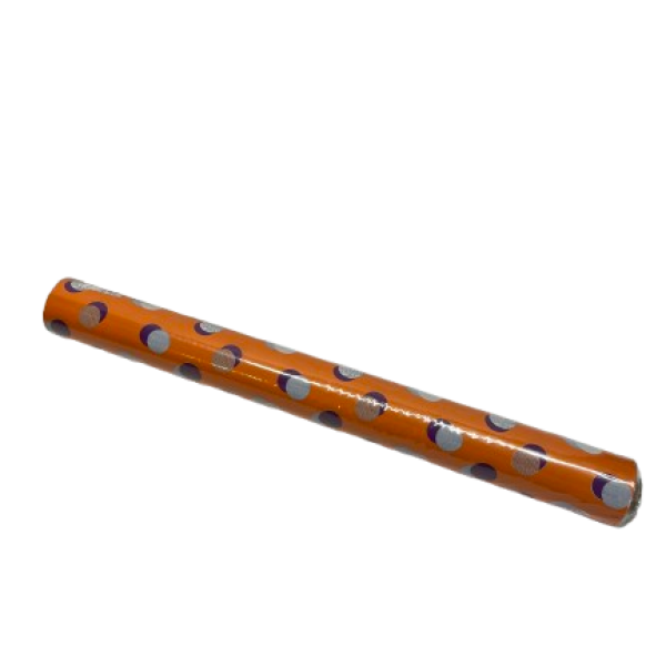 papier cadeau orange à pois