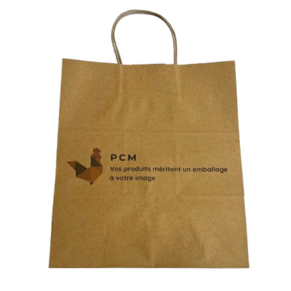 Sachet cadeau en papier kraft brun personnalisable avec logo