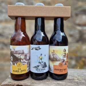 tripack en carton pour des canettes de bières de 33 cl